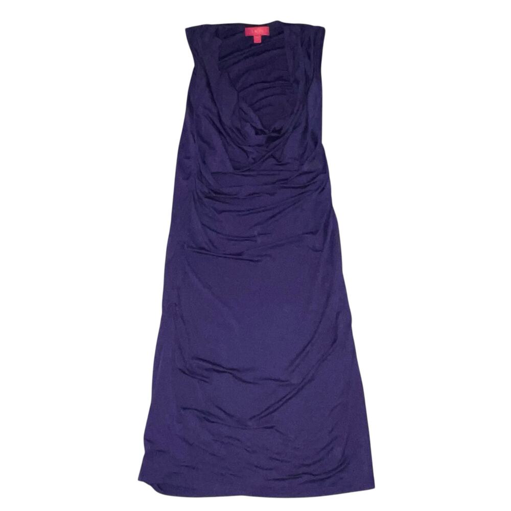 Ruched Purple Dress Cowl Draped - Picture 5 of 5